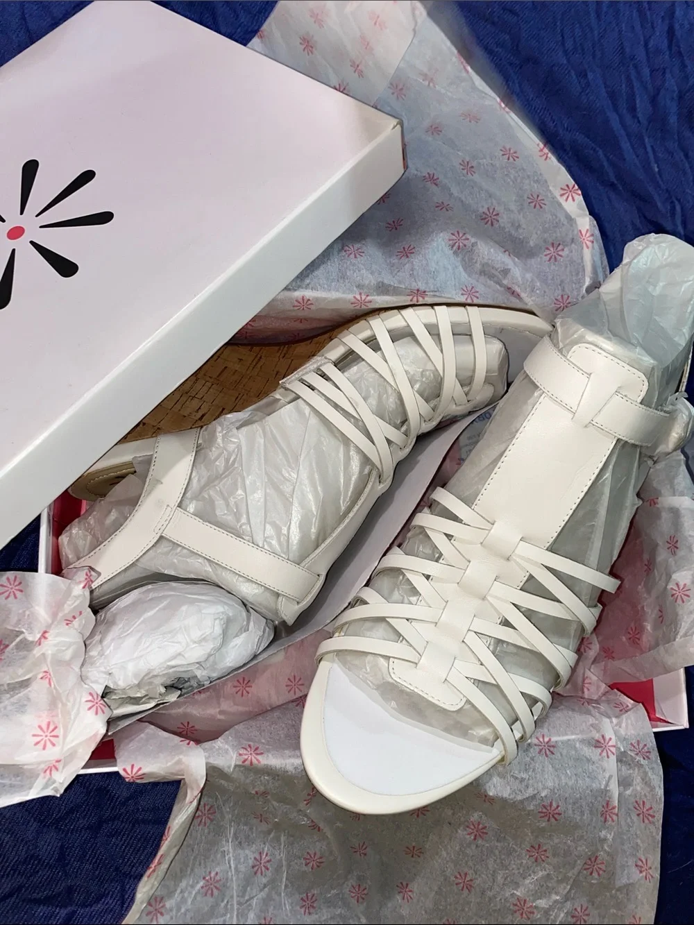 Nanette Lepore White Strappy Wedge Sandals